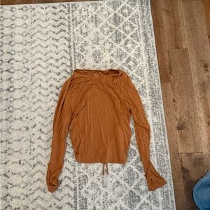 American Eagle Outfitters Brown Long Sleeve Blouse